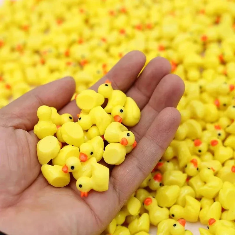 Mini Resin Yellow Duck Ornament 10 30 50 DIY Accessories Micro