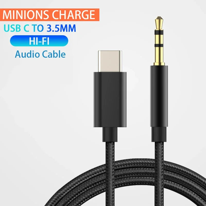 Usb Type C To 3.5mm Aux Audio Cable Headset Speaker Headphone Jack Adapter Car Aux for Samsung S20 Plus Note 20 S21 Ultra Tab S7 Zpaxo