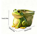 Frog Planters Hand-painted Resin Home Decor Drainage Hole Animal