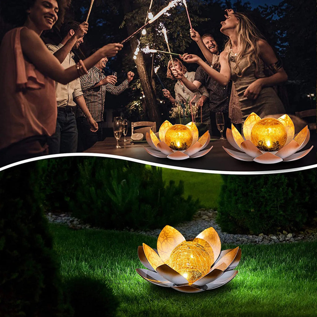 Solar Garden Lights Outdoor Waterproof LED Lotus Lamp Sunlight Yard Zpaxo