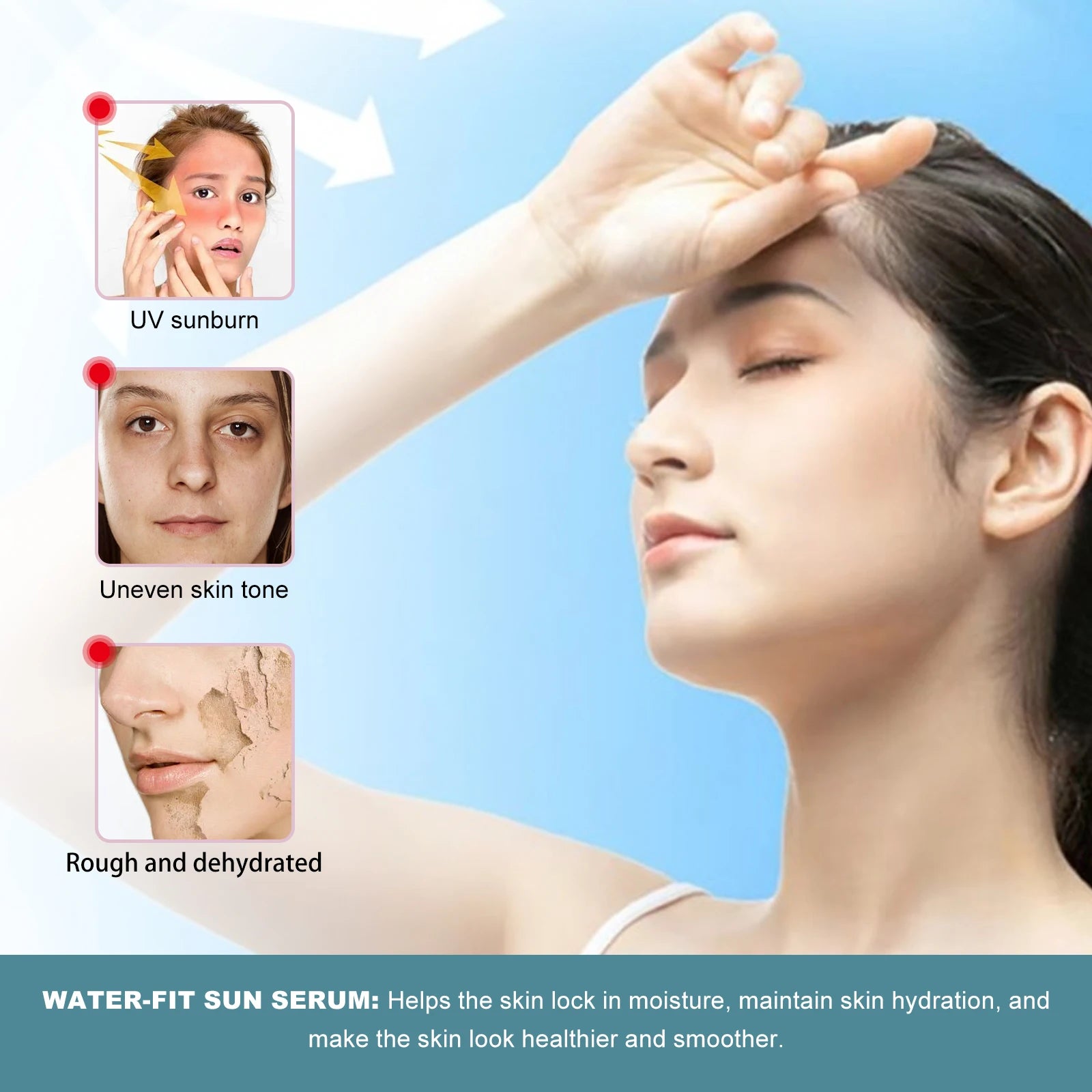 Hydrating Shield Cream 50ml Invisible UV Protection Daily Moisturizer with Centella Asiatica Cast Primer for Dryness Environment Zpaxo