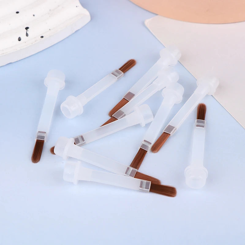5 10 Disposable Nail Polish Brush Bottle Replacement Brown Hair Art