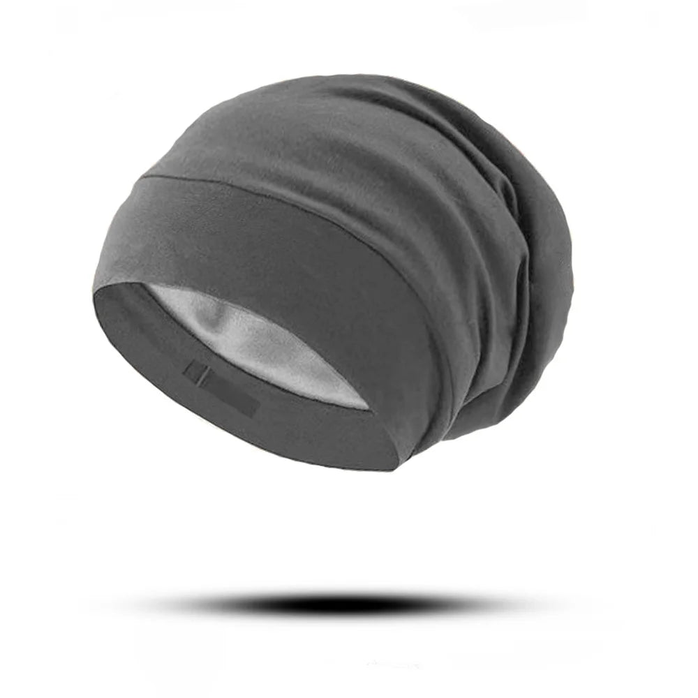 Adjustable Double-Layer Satin Hair Care Cap | Unisex Beanie