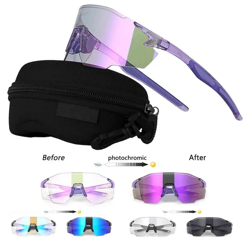 New Photochromic Polarized Cycling Glasses Men Women Bike Glasses UV400 Protection Eyewear Sunglasses MTB Road Bicycle Goggles Zpaxo