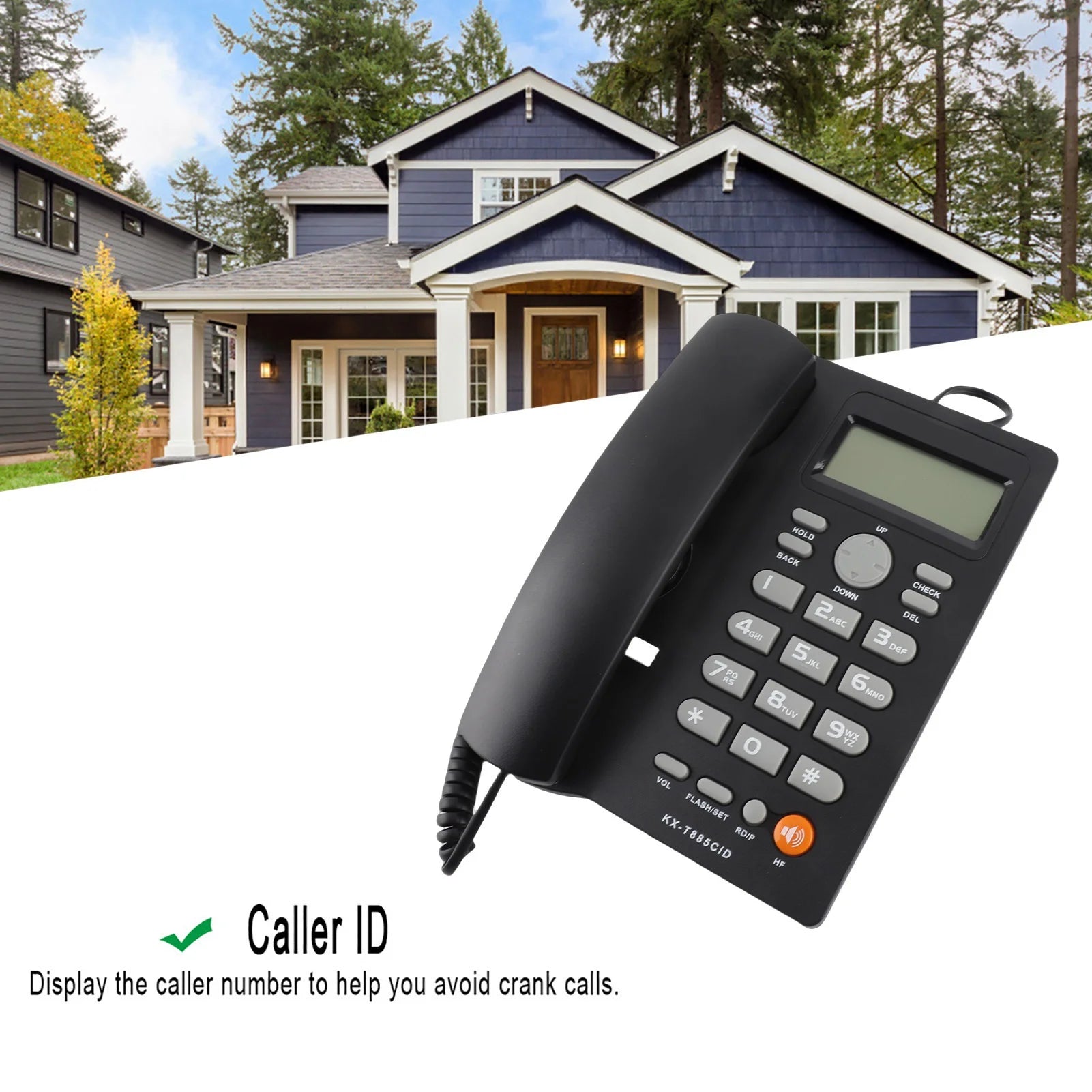 Caller ID Telephone Handsfree Calling Home Hotel Landline Phone