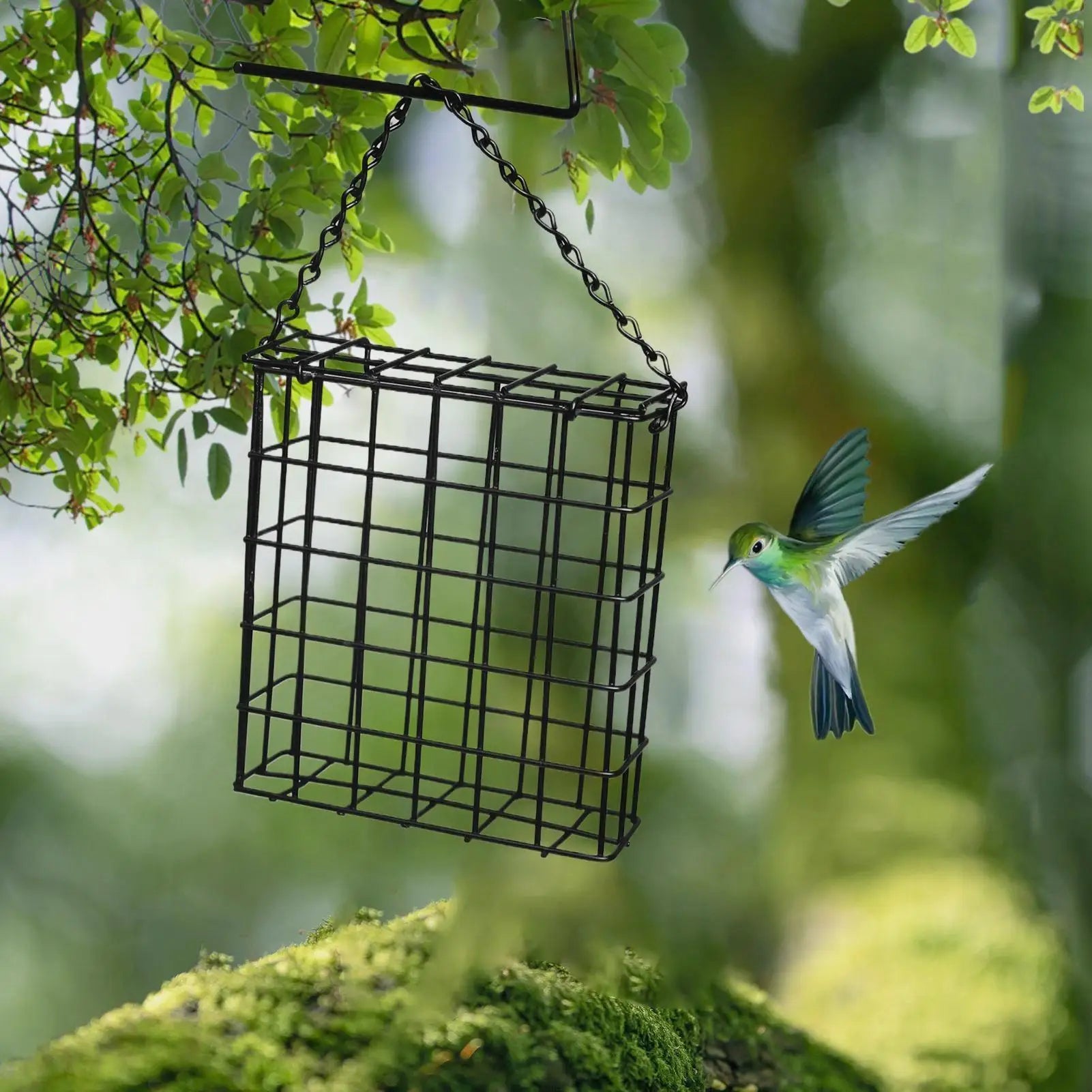 Suet Feeder Wild Birds Wire Metal Cage Fat Ball Bird Balcony Garden