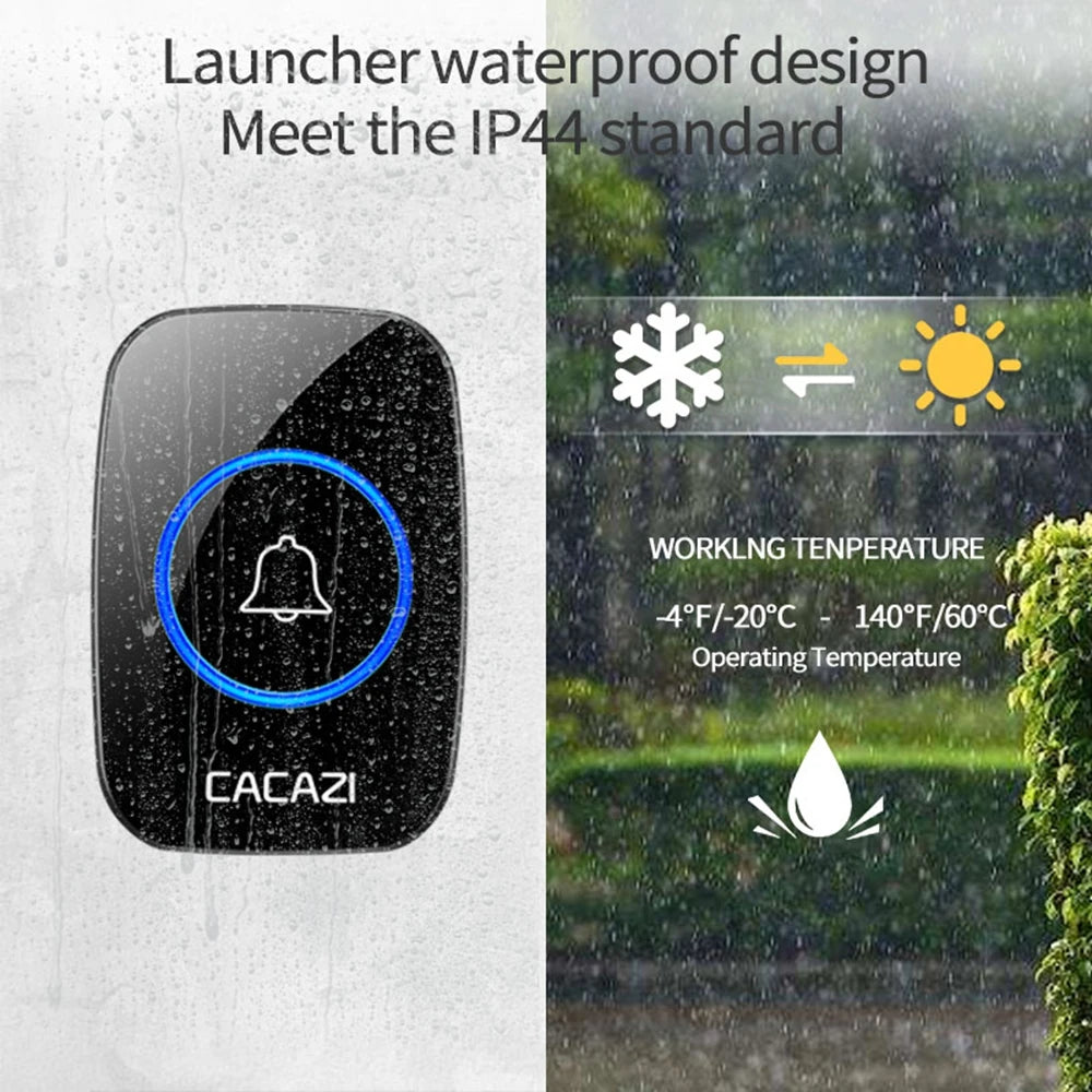 Wireless Doorbell 300m Range Waterproof Home Intelligent Door Bell Zpaxo