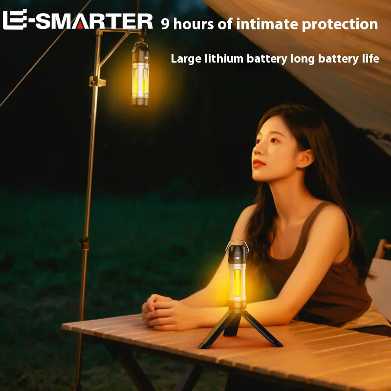 Rechargeable LED Camping Lantern – Stepless Dimming & Magnetic Base