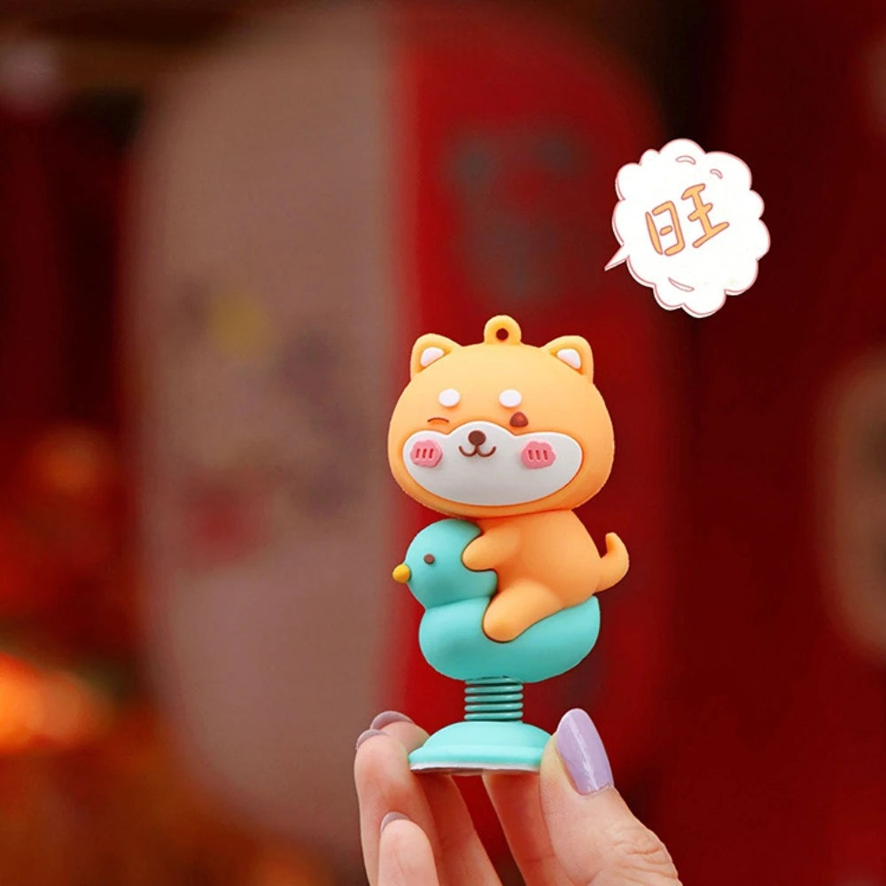 Cartoon Animal Bobblehead Car Dashboard Ornament | PVC Decor
