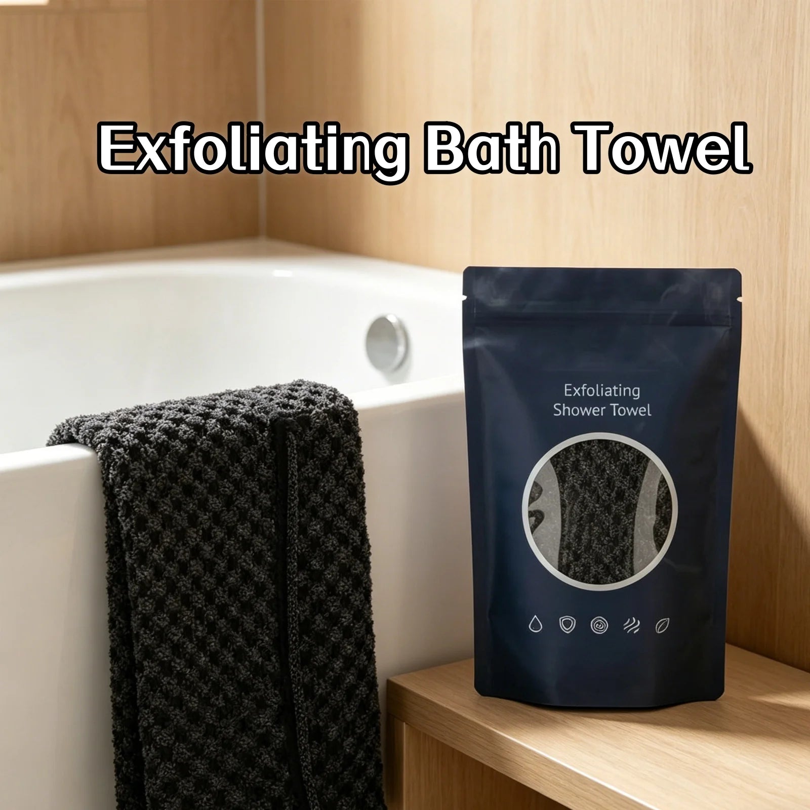 Ultra-Long Exfoliating Bath Towel – Back Scrubber for Men & Women Exfoliating Bath Towel Zpaxo