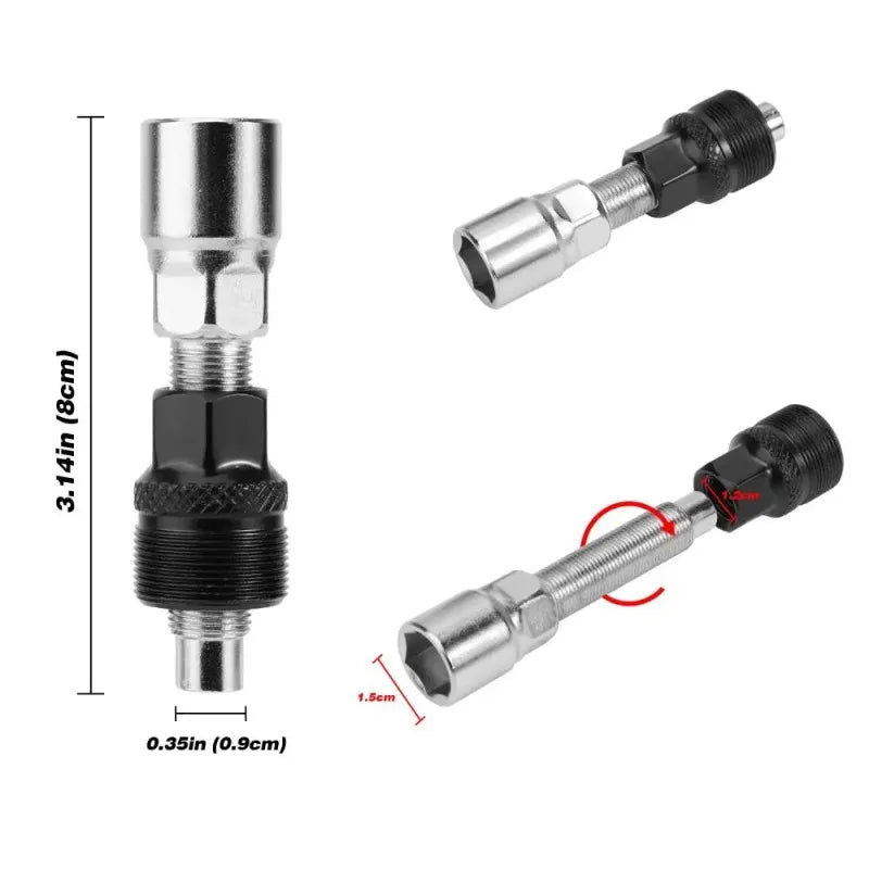 Bicycle Crank Puller & Bottom Bracket Extractor Tool Bike Repair Tool Zpaxo
