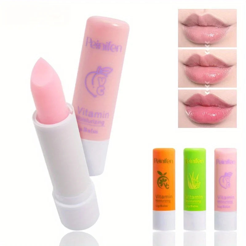 3-pack Set, Moisturizing Lip Balm, Moisturizing and Hydrating, Anti-drying, Cracking, Peeling, Fading Lip Lines, Fruit Lip Balm Zpaxo