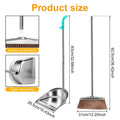 Broom Dustpan Set Stainless Steel Magic Brushs Combination Household Combo Cleaning Tool with Long Handle Durable Non Stick Hair Zpaxo round