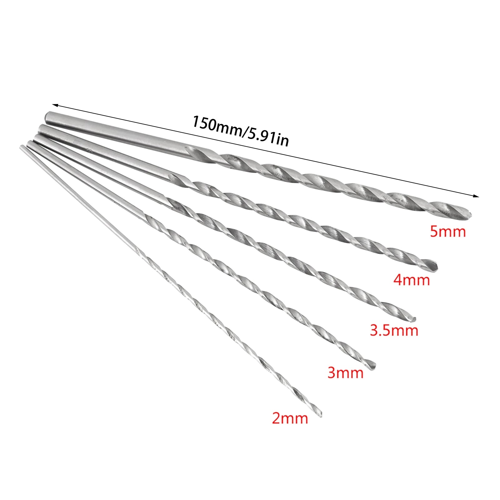 Drill Bit Extra Long Speed Steel Straight Shank Twist Tool 2- Wood