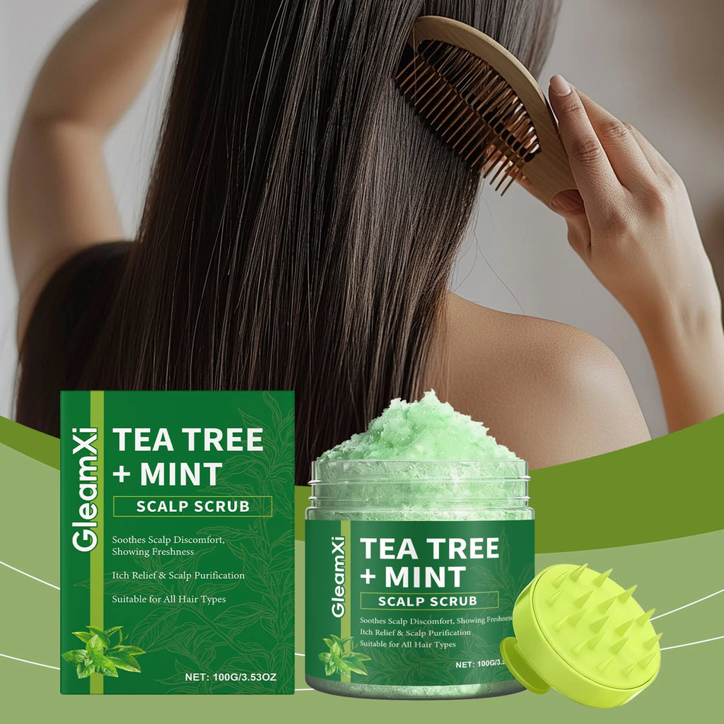Gleamxi Tea Tree Scalp Scrub – Anti-Dandruff Shampoo 100g Scalp Scrub Shampoo Zpaxo