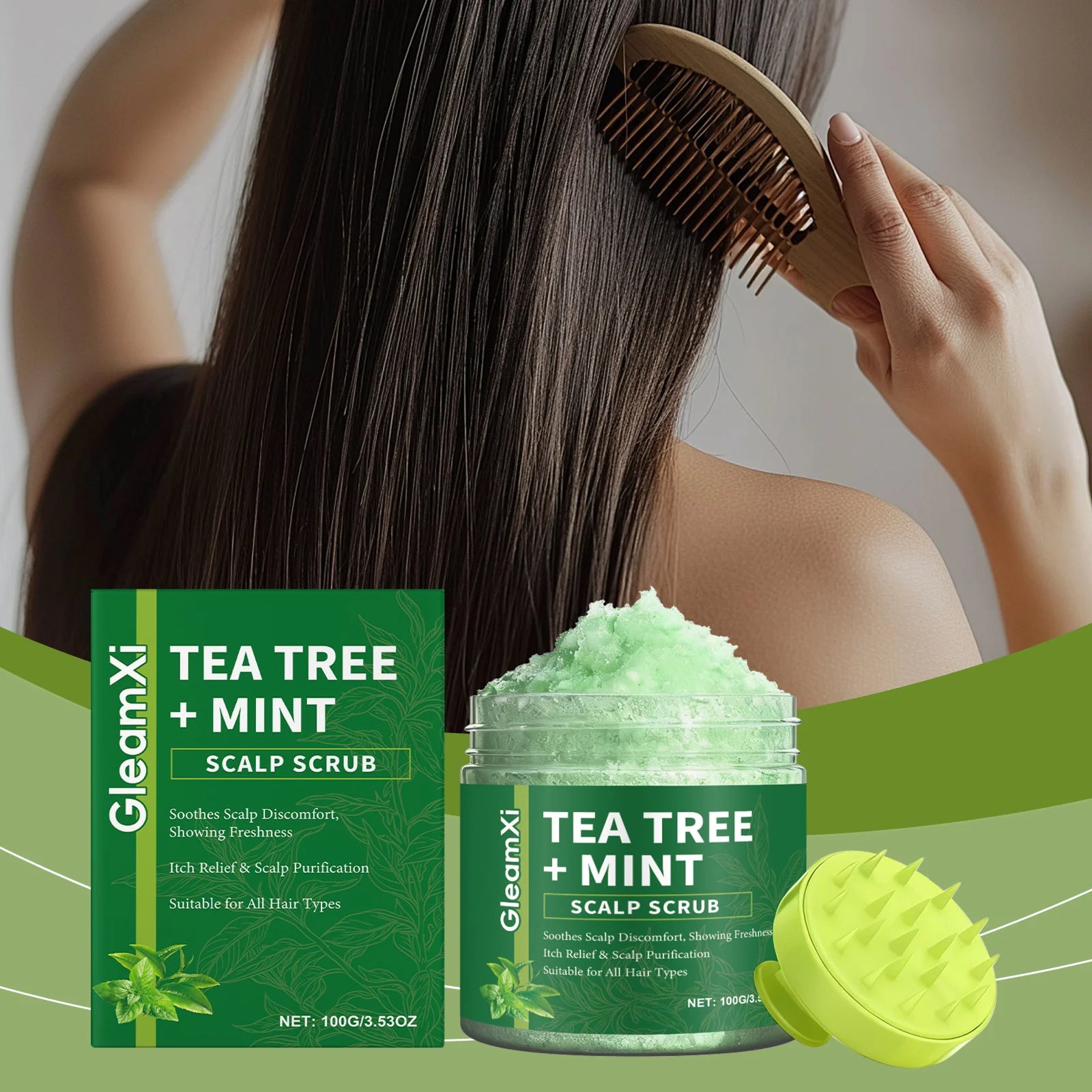 Gleamxi Tea Tree Scalp Scrub – Anti-Dandruff Shampoo 100g Scalp Scrub Shampoo Zpaxo