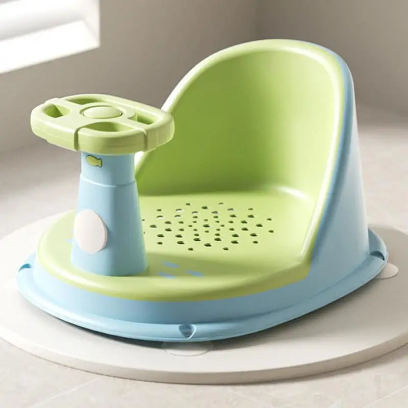 Baby Bath Seat Baby Bath Chair With Steering Wheel Bathing Support Portable Comfortable Washing Device For Girls Home Travel Zpaxo