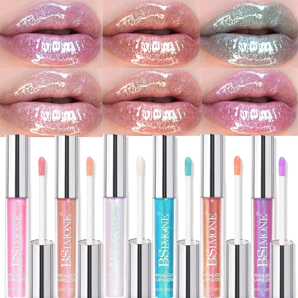 6 Colors Diamond Glitter Lipgloss Makeup Metallic Shimmer Moist Liquid Lipstick Pearl Lip Glaze Jelly Tint Sexy Shiny Cosmetics Zpaxo