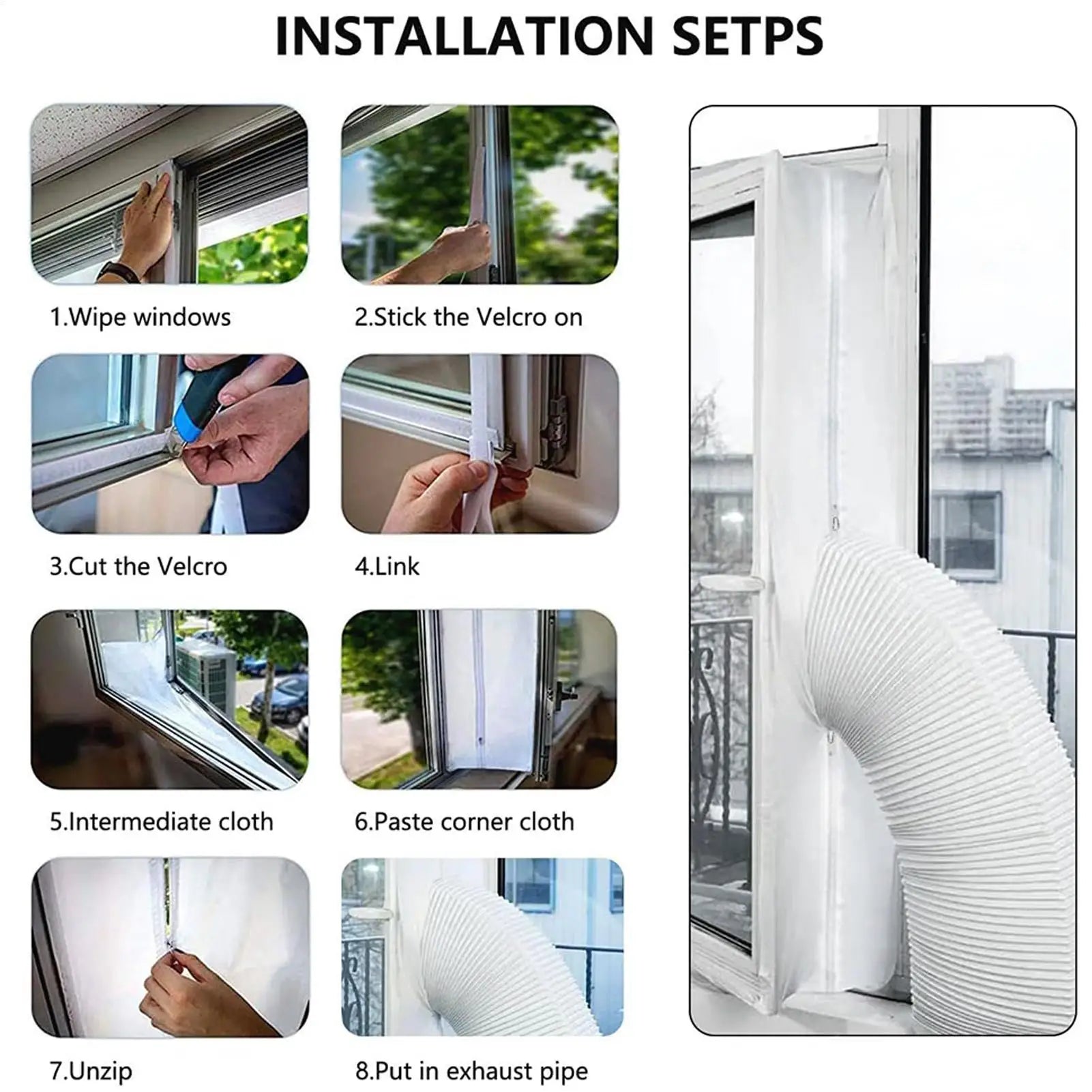 Air Conditioner Window Seal 3 M 4m Portable Universal Mobile Ac Zip