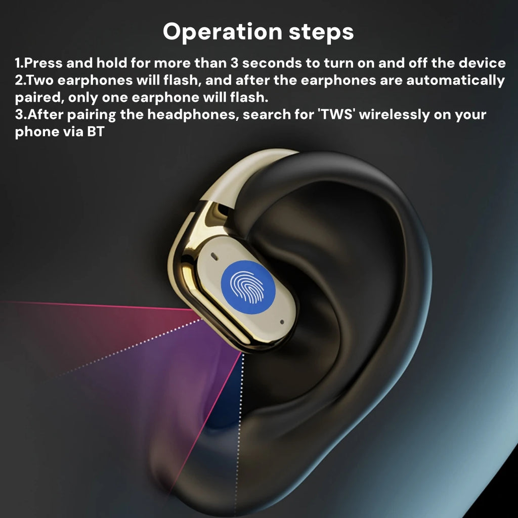 Open Ear Wireless Earbuds Bluetooth Headphones 50Hrs Playtime Stereo