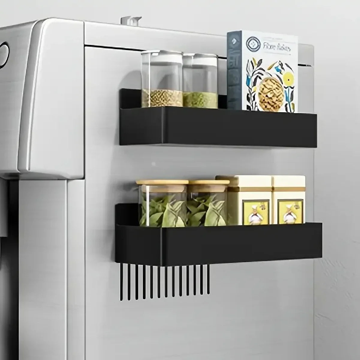 Magnetic Storage Rack Punch Free Refrigerator Storage Basket Kitchen Seasoning Jar Holder Bathroom Toiletries Shelf Strong Magne Zpaxo