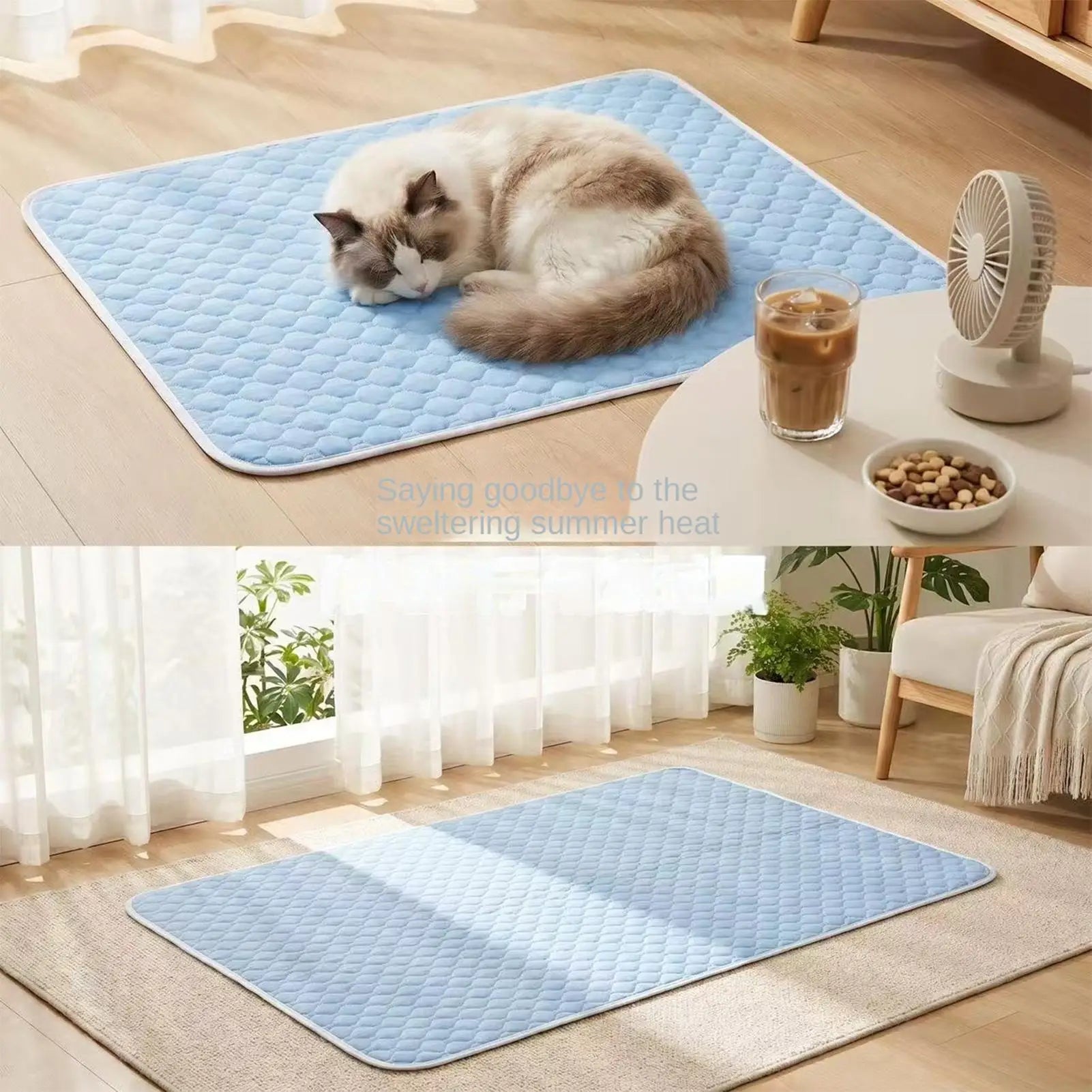Cooling Mat Dogs Breathable Weather Anti-slip Pet Bed Kitten Sofa Pad