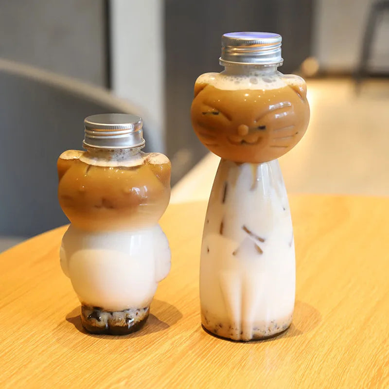 Cat Shaped Water Bottle 12/17oz – Cute BPA-Free Portable Cup