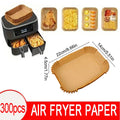 50/100PCS Air Fryer Disposable Paper Square Round Baking Paper Barbecue Plate NonStick Mat Kitchen Oven Oil Absorbing Paper Tool Zpaxo 22cm-300pcs