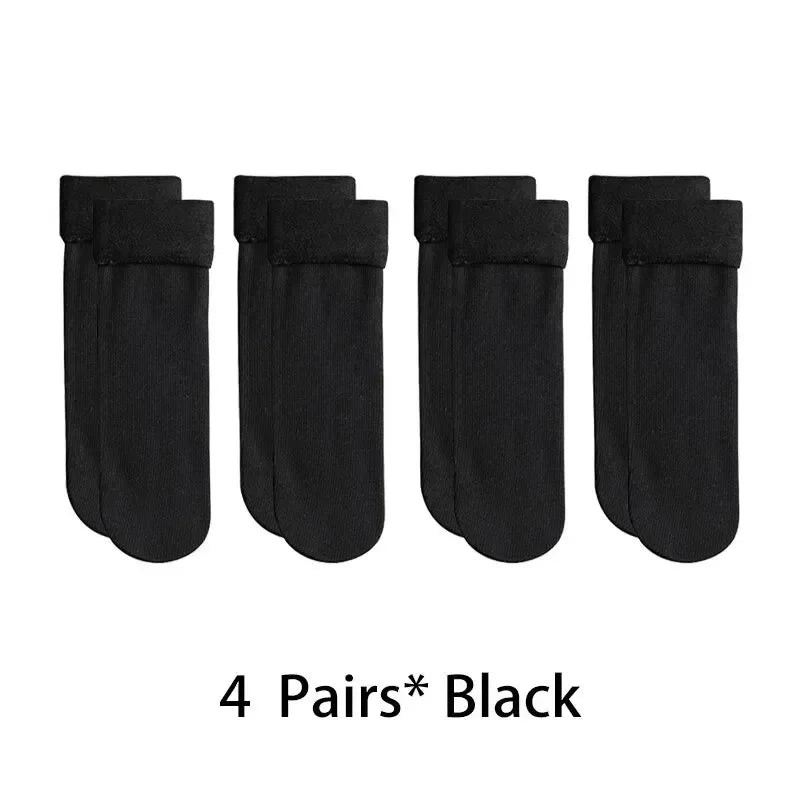 Women's Thermal Cashmere Wool Winter Socks – 4 Pairs