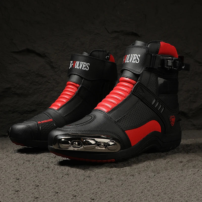 Lexsan Motorcycle Boots Men Leather Motos Breathable Anti Slip Zpaxo JC-336 1 37