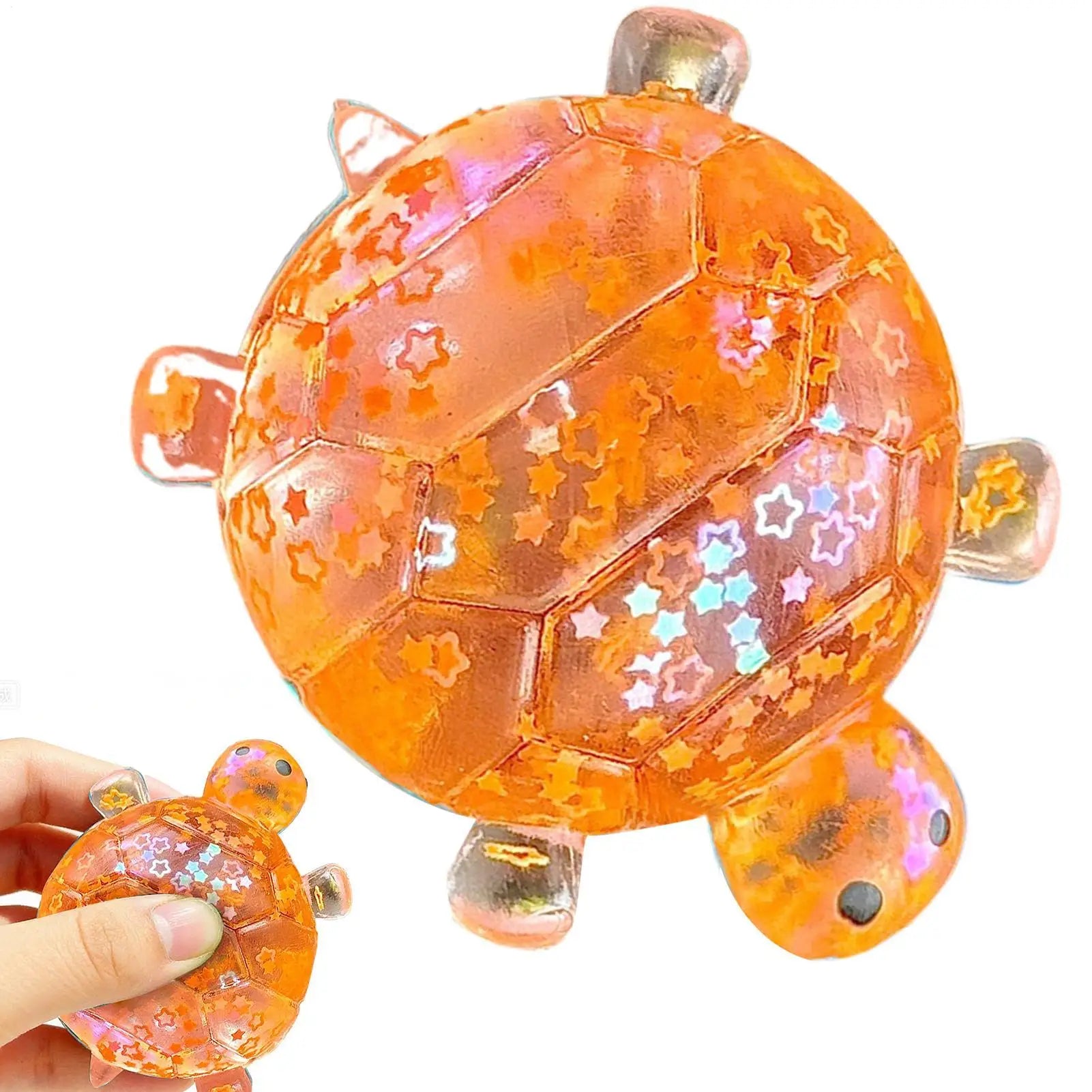 Squeeze Toys Glitter Turtle Shape Party Favors Sensory Toy For Home School Classroom Dorm College Travel Road Trip Holiday Zpaxo