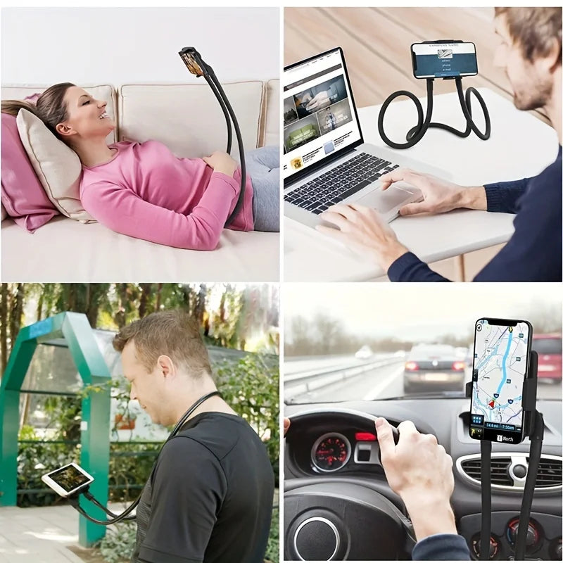 Multi-functional Neck Mount Phone Holder Adjustable Height 360 Degree