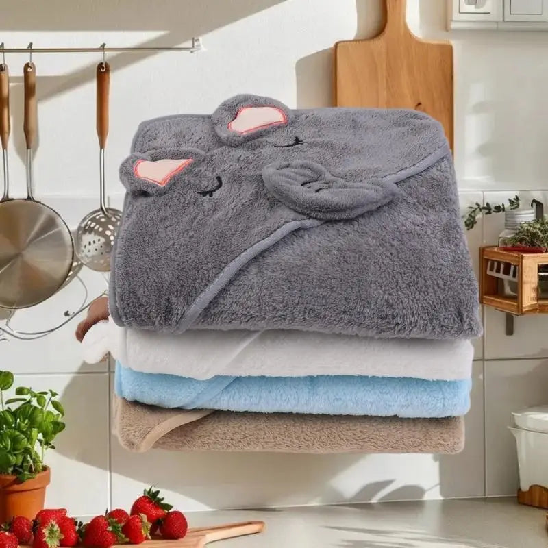 Cartoon Animal Baby Hooded Bath Towels Toddler Bathrobe Warm Sleeping Zpaxo