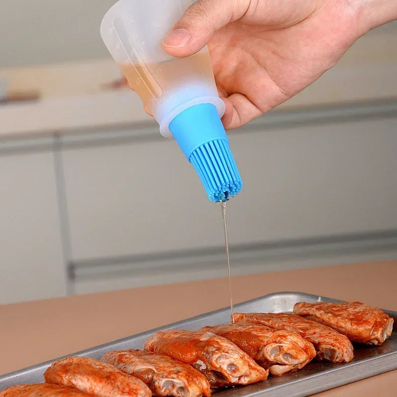 Silicone Oil Basting Brush with Lid – BBQ, Baking & Cooking Silicone Basting Brush Zpaxo