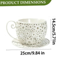 Funny Planter Iron Retro Hollow Teacup Yard Decor Large Garden Pots