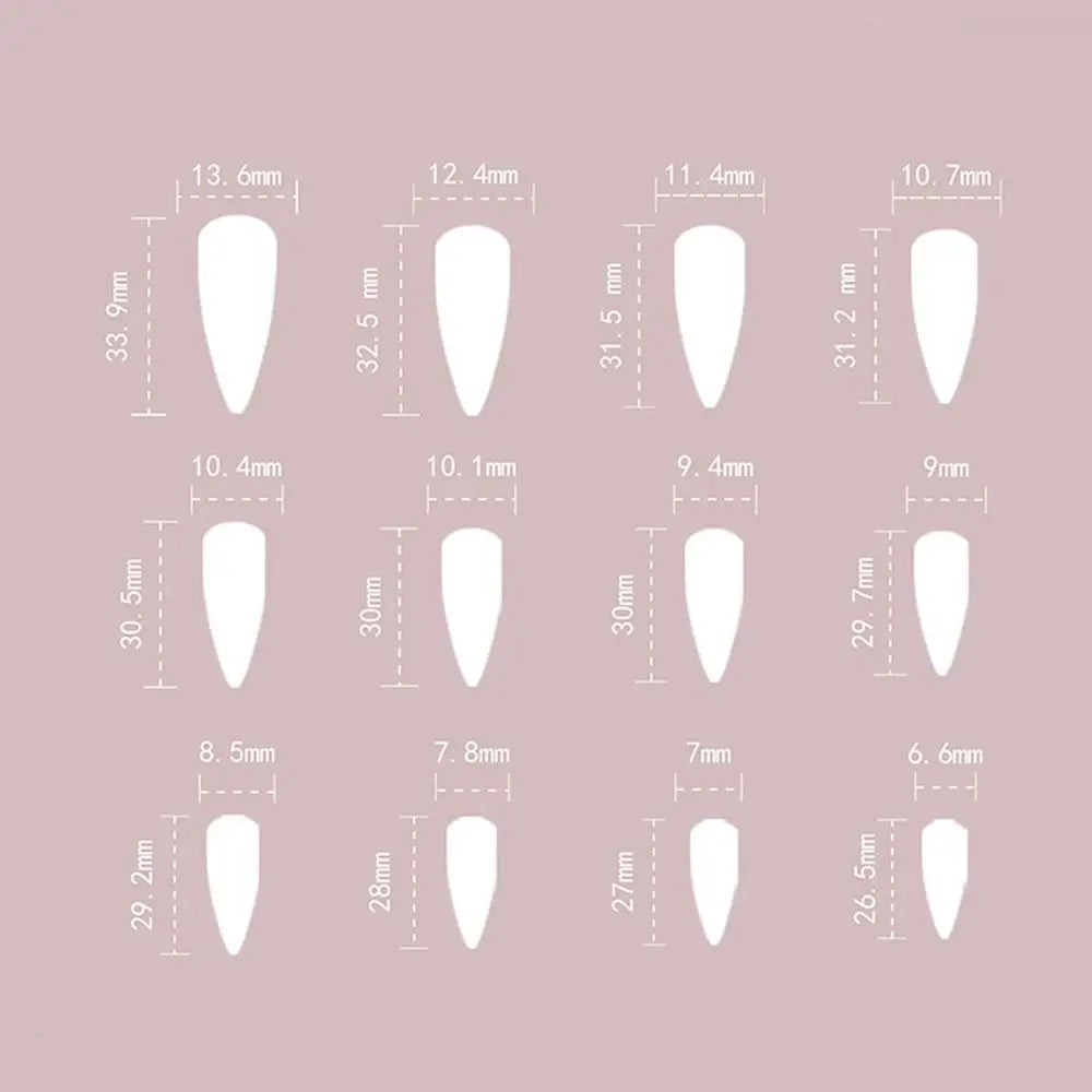 Manicure Long Almond Ballerina False Nails Flowers Glitter French Zpaxo