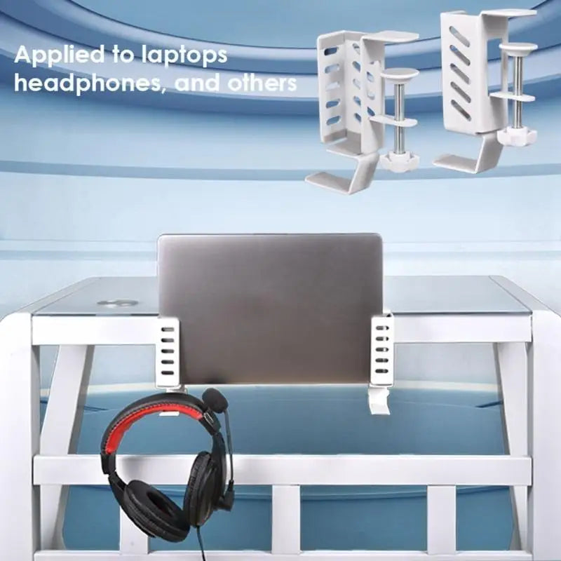 652F Desk Side Storage Headphone Holder Laptop Organisers Accessories Zpaxo