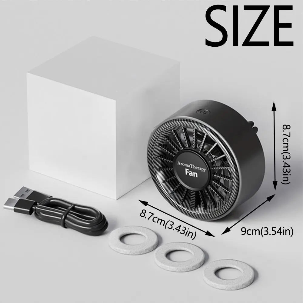 1 Car Atmosphere Fan USB Stereoscopic Rotation Outlet LED Light 3 Zpaxo