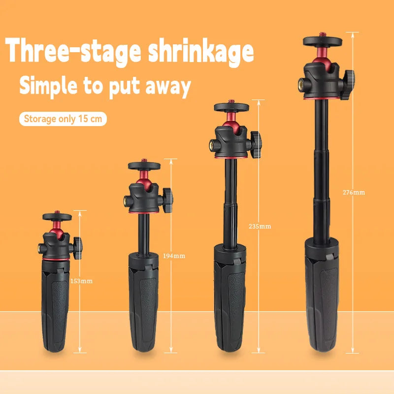 MT-08 Mini Tripod 360 Ball Head Cold Shoe Selfie Stick Tabletop