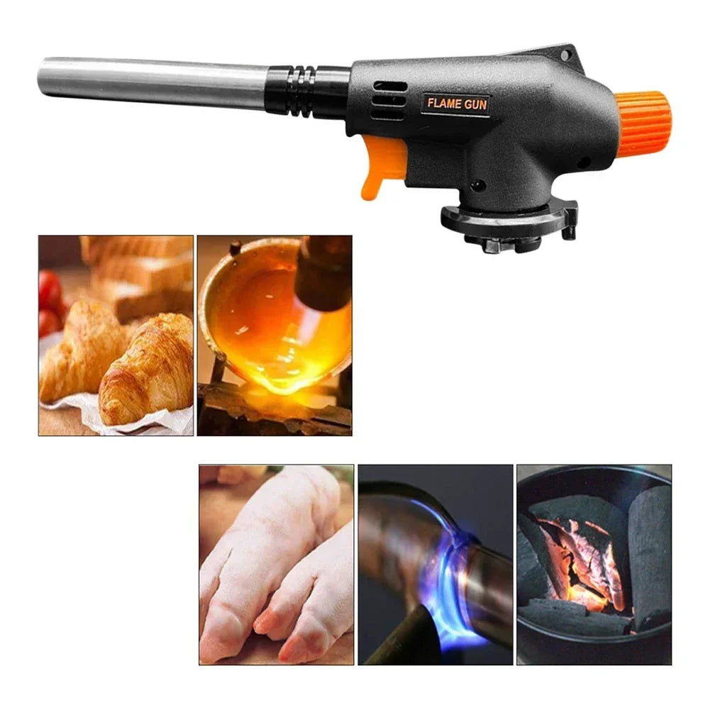 Outdoor Camping Welding Gas Burner Flame Torch BBQ Cooking Ignition Flamethrower Portable Gas Torch for Cooking And Camping Zpaxo