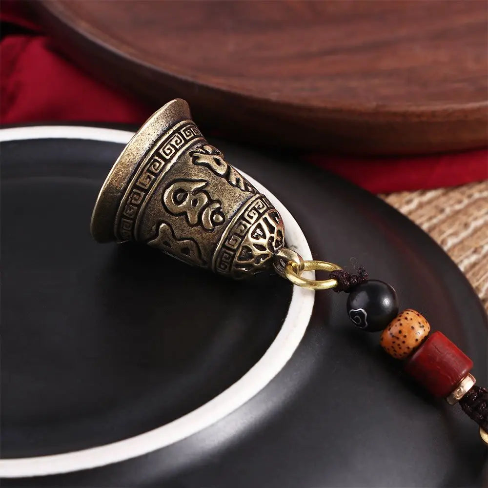 Lucky Rope Interior Accessories Brass Bell Lanyard Pendants Six-word Zpaxo