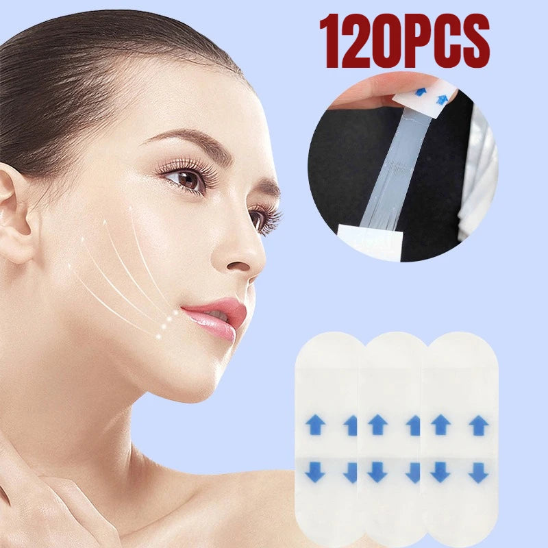 120/80/40Sheets V Lift Face Sticker Invisible Makeup Adhesive Lift Face Tape Slim Patch Breathable Sticker Lifting Tighten Chin Zpaxo