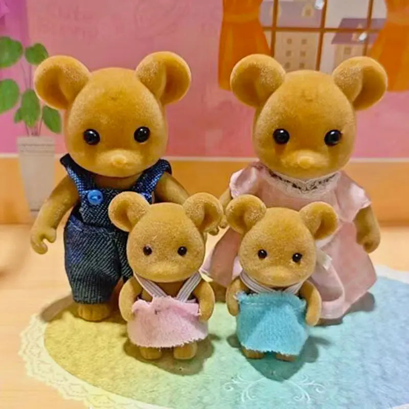 1 12 Simulation Forest Family Doll Accessories Reindeer Panda Zpaxo Brown rat family