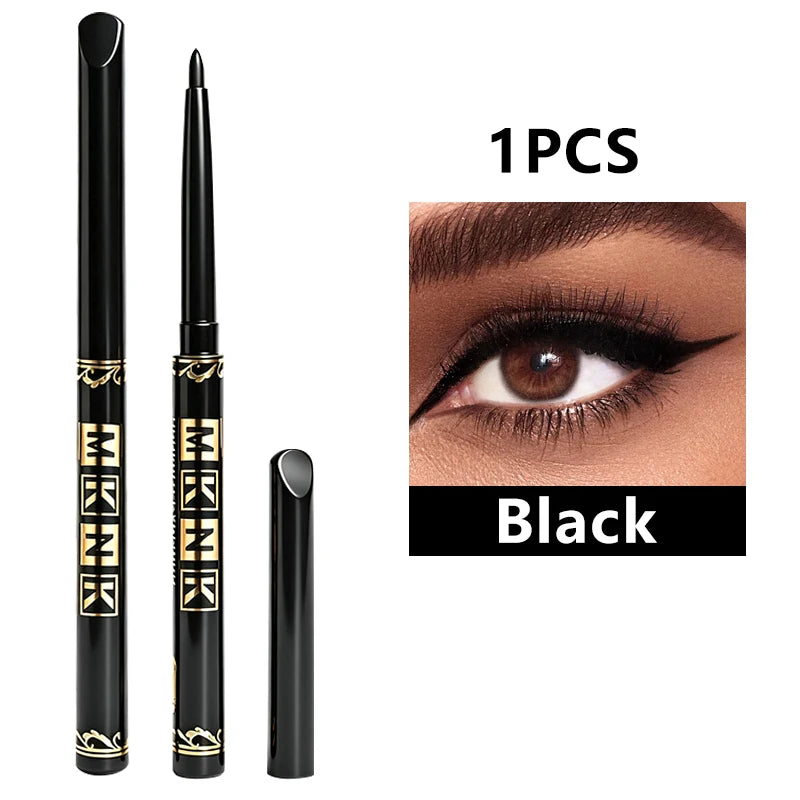 1/3/5/12pcs Black Brown Eyeliner Pencil Lasting Waterproof & Sweat-Proof Eye Pencil Matte Smooth Eye Liner Eyelid Pencil Makeup Zpaxo Black-1pcs