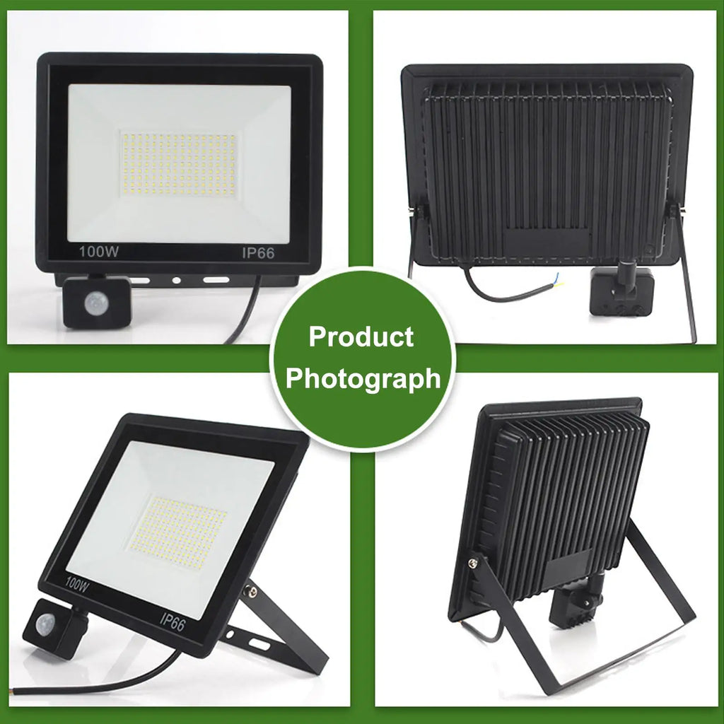 100W LED Floodlights PIR Sensor 220V-240V Waterproof Flood Light Zpaxo