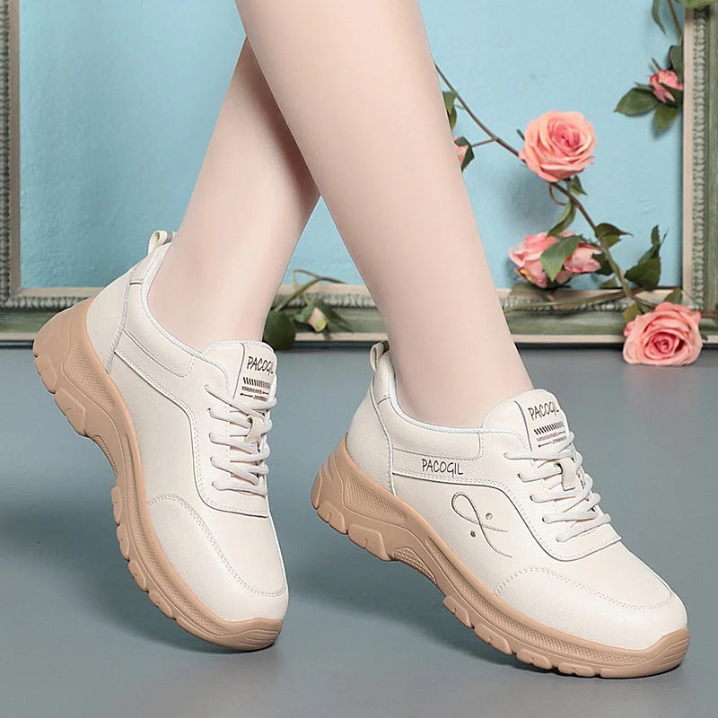 Thick-soled Casual Sneakers Women Spring Autumn Middle-aged Women's Zpaxo ZX823 White 38 China Mainland