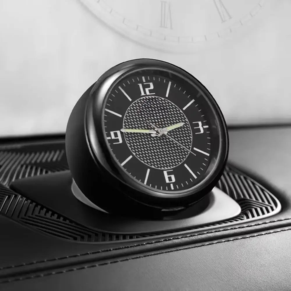 Titanium Alloy Car Clock Round Design Mini Size Digital Watch Digital Display Luminous Display Auto Ornament Vehicle Interior Zpaxo