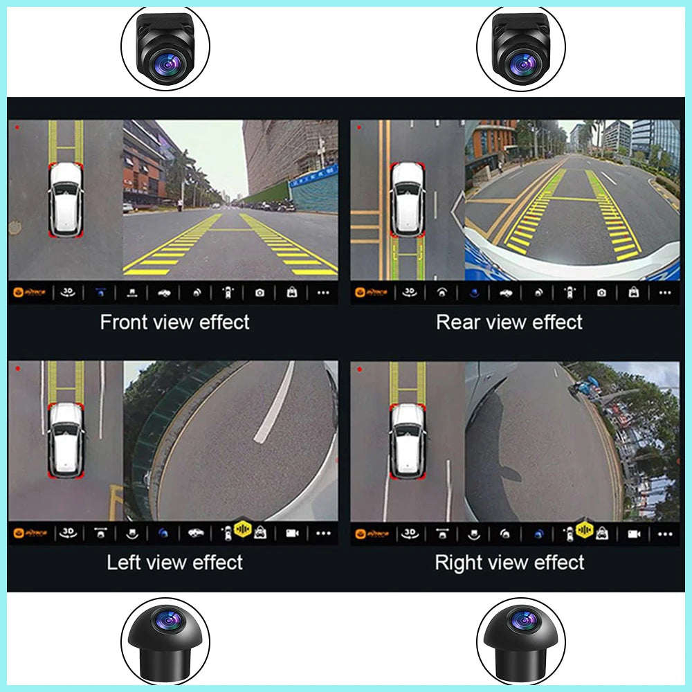 Car 360 Panoramic Camera 3D AHD1080P 720P Android Screen 360APP HD