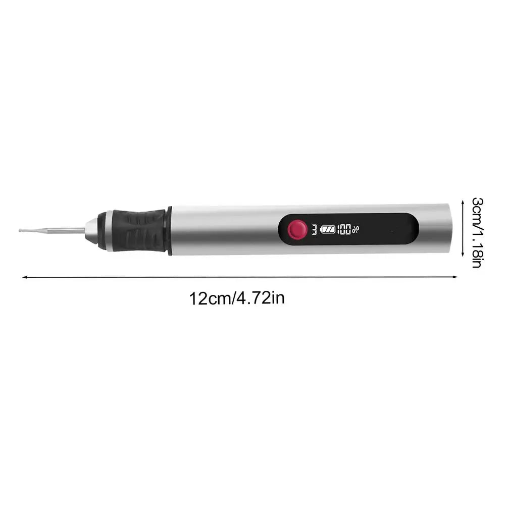 Electric Engraving Pen Cordless Engraving Tool Glass Etching Tool for DIY Enthusiasts Artists Jewelry Makers Hobbyists Zpaxo Grey