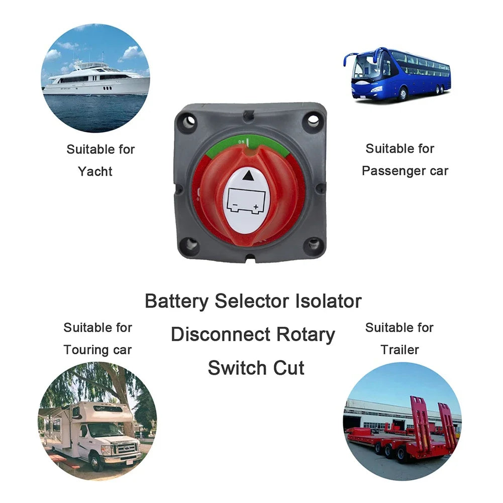 300A Waterproof Battery Disconnect Switch 2 Position Rotary Selector Off Switch Durable for RV Car Boat Marine and Vehicle Use Zpaxo